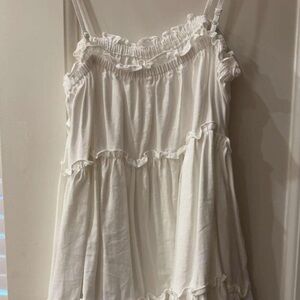 The Impeccable Pig White Ruffle Mini Dress